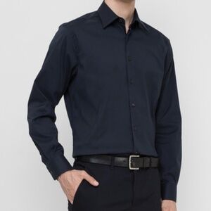 Prada Navy Blue Men's Dress Shirt
